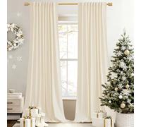 StangH Set of 2 Thick Soft Privacy Reducing Velvet Window Curtains for Children's Room, Living Room, Dining Room, Hotel, Hallway, 52 by 96-Inch, Cream White