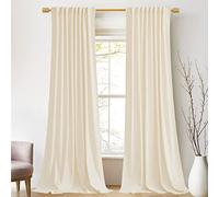 StangH Set of 2 Thick Soft Privacy Reducing Velvet Window Curtains for Children's Room, Living Room, Dining Room, Hotel, Hallway, 52 by 96-Inch, Cream White