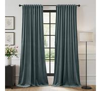 StangH Slate Blue Curtains 96 inches Long Super Soft Velvet Thermal Insulated Privacy Window Drapes for Bedroom Elegant Nursery Kids Home Decor, W52 x L96, 2 Panels