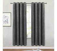 StangH Solid Thick Velvet Curtains - Bedroom Moderate Blackout Window Treatment Set Rich Fluff Soundproof Drapes/Drapery with Solid Grommet Top for Guest Room, W52 by L72-inch, 2 Panels