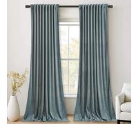 StangH Super Soft Stone Blue Velvet Curtains Light Blocking for Kids Bedroom, Vertical Privacy Panels Temperature Balance for Home Office Soundproof for Study/Hallway, W52 x L102, 2 Pieces