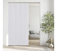 StangH Thermal Insulated Accordion Curtain for Sliding Glass Door, Extra Wide Privacy Room Divider Curtain for Living Room/Hospital with Tieback and Hooks, Pure White, W100 x L84, 1 Panel