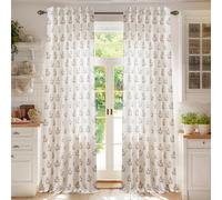 StangH Thick Linen Blend Curtains for Nursery Girl's Room-Elegant Print Floral Design-Privacy Durability Drapes with Rod Pocket&Back Tab-52x84 Inches,Blush Pink,2 Panels