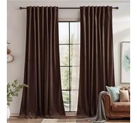 StangH Velvet Curtains Brown Bedroom Panels Room Darkening Privacy Protect,W62x L90, Thermal Insulated Window Drapes Soundproof Boho Home Decor for Nursery/Hallway/Porch, 2 Panels