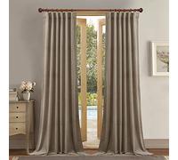 StangH, Velvet Curtains, Extra Long, High Ceilings, Light Blocking, Energy Saving, 52"W x 120"L, for Villa, Living Room, Sliding Door, 2 Curtains, Beige (Camel Beige)