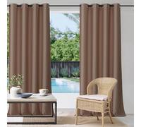 StangH Waterproof Outdoor Curtains, Thick Fabric, Light Blocking, Blackout Eyelet Curtains, Thermal Insulated Curtains for Lanai/Patio/Outdoor Dining, Mocha, W 52 x L 108 inches, 1 Panel