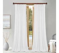 StangH White Velvet Curtains for Bedroom, Super Soft, Elegant, Home Decor, Lightweight, Dimmable, Privacy, Window Curtains for Children's Room, Kids/Dining Room/Terrace, W52 x L84, 2 Panels