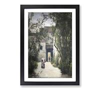 Stanislas Lepine A Courtyard Framed Print | A2 Black Framed Wall Art | Ready to Hang | Modern Nature Picture | Living Room Bedroom Lounge Office