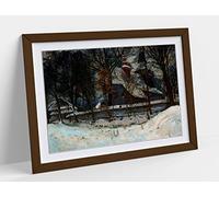 Stanislaw Kamocki, Church at Wola Radziszowska Framed Wall Art Print Picture - A1 - Walnut Frame