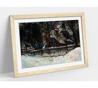 Stanislaw Kamocki, Church at Wola Radziszowska Framed Wall Art Print Picture - A3 - Light Oak Frame