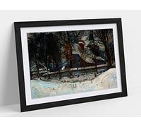 Stanislaw Kamocki, Church at Wola Radziszowska Framed Wall Art Print Picture - A4 - Black Frame