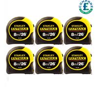 Stanley 0-33-726 FatMax Metric/ Imperial 3 Rivet Tape Measure 8m/26ft Pack of 6