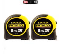 Stanley 0-33-726 FatMax Metric/ Imperial 3 Rivet Tape Measure 8m/26ft Twin Pack