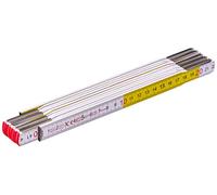 STANLEY Wood Folding Rule, Brass, White, 2 m/17 mm