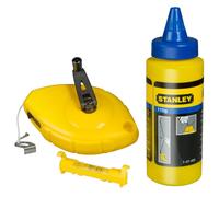 Stanley 0-47-443 Chalk Line 30m Blue Chalk & Level
