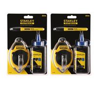 Stanley 0-47-681 Fatmax Chalk Line & Blue Builders Chalk 30M-Twin Pack
