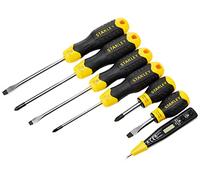 STANLEY 0-65-009 6 Piece Cushion Grip Screwdriver Set, Flared/Phillips, Yellow and Black