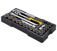 STANLEY 1/2in Drive 12 Point Metric Socket Module 23 Piece Chrome STA174726