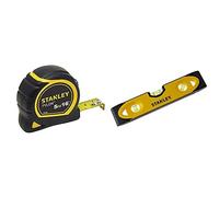 Stanley 1-30-696 Metric/Imperial Tape Measure with 19mm Blade, 5m/16' with Stanley Shock Proof Torpedo Level 230 mm/9 Inch 0-43-511