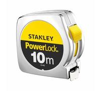Stanley 1-33-442 "Powerlock" Tape Measure with End Hook Without Hole, Silver, 10 m/25 mm