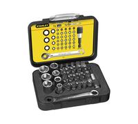 STANLEY 1/4in Drive Metric Socket And Bit Set 39pc plus Ratchet End STA113907