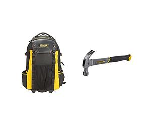 Stanley 1-79-215 Fatmax Backpack on Wheels & STHT0-51309 16oz Fiberglass Curved Claw Hammer, 450g