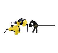 STANLEY 1-83-069 MAXSTEEL Multi Angle Vice, Yellow/Black & FMHT0-83231 Handed Clamp, Black/Grey, 120 mm 15 kg Small