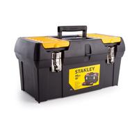 STANLEY Toolbox Storage with Heavy Duty Metal Hinge, 2 Lid Organisers for Small Parts, Portable Tote Tray for Tools, 19 inch, 192066