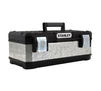 STANLEY Galvanised Toolbox with Heavy Duty Metal Hinge, Portable Tote Tray for Tools and Small Parts, 20 inch, 1-95-618
