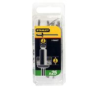 Stanley 1-PAA42T Aluminium Rivets, Silver, 3 x 3 mm, Set of 25 Piece