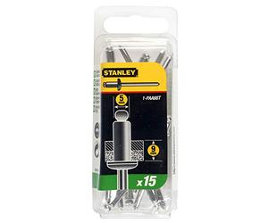 Stanley 1-PAA66T Aluminium Rivets, Silver, 5 x 9 mm, Set of 15 Piece