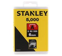 Stanley Type A Staples, Silver, 6 mm, Set of 5000 Pieces