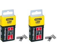 Stanley 1-TRA204TBT 1-TRA204T Type A Staples, Silver, 6 mm, Set of 1000 Pieces (Pack of 2)