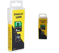 Stanley 1-TRA704T"Type G" Staples, Silver, 6 mm, Set of 1000 Piece, Yellow & 1-TRA705T 8mm Heavy-Duty Staple (1000 Pieces)