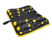 Stanley 10 Piece Cushion Grip Screwdriver Set In Wallet Pozi Flat Sta265014W