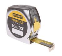 Stanley 10M 33Ft Powerlock Tape Measure 0-33-443 3 Riveted Belt Clip Sta033443