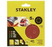 Stanley 125mm 5 Pieces Mixed Sanding Sheets