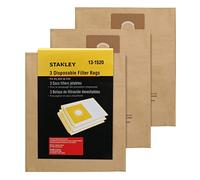 Stanley 13-1520 Disposable Filter Bag Fits for 10 Gallon Wet or Dry Vacuum Cleaner, 3 Pack