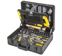 STANLEY 142 Piece Mixed Tool Set Maintenance Case, Pliers and Cutters, Adjustable Wrench, Level, Measure, Screwdriver, Hacksaw, Cutter, Hammer, Tightening and Screwing, STMT98109-1