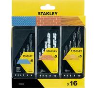 Stanley 16 Piece Masonry, Metal and Wood Drill Bit Set