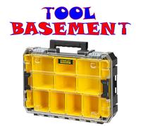 Stanley FMST82967-1 FatMax Pro-Stack Organiser (Stackable Tool Box, with Transparent Lid, with 10 Sorting Inserts, for Small Components and Acces