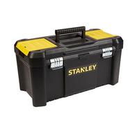 Stanley 19 Inch Toolbox Black Yellow Portable Storage Carry Case & Metal Latch
