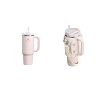 STANLEY 1913 Quencher H2.0 Flowstate Tumbler 1.2L - Cold for 11 Hours - Iced for 48 Hours - Including Straw Set of 4 Straws - Rose Quartz