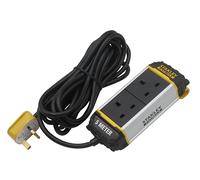 Stanley Powerboard FATMAX 2-Gang Integrated Belt Clip Durable Bumpers Hi-viz Yellow Cable 5m