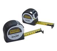 Stanley FatMax Tape Measures 8m 26ft and 5m 16ft STA533891 STA533886 XMS19CTTWIN