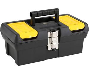 STANLEY 2000 Series Toolbox with Metal Latch, 2 Lid Organisers, Portable Tote Tray for Tools, 12.5 inch, 1-92-064