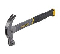 STANLEY 20oz. Curved Claw Fibreglass Hammer, High,Carbon Steel, Vibration