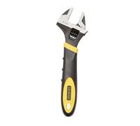 STANLEY Adjustable Wrench 30 x 200 mm Protective Phosphate Finish and Ergonomic Bi Material Handle 0-90-948, Black, Yellow