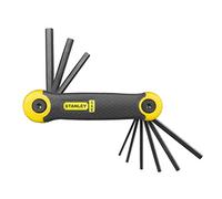 Stanley 9 Piece Folding Hexagon Allen Key Set Imperial