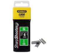 Stanley 29170845 1-TRA704T TRA7 Heavy-Duty Staple 6mm TRA704T Pack 1000, Yellow, Pack of 1000, Set of 1000 Pieces